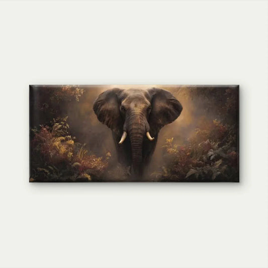Majestic Jungle Elephant Wall Art Canvas Office Home Room Framed 80x45cm