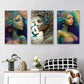 3pcs Inspired Fantasy Woman Colorful Metal Print Ready to Hang Art