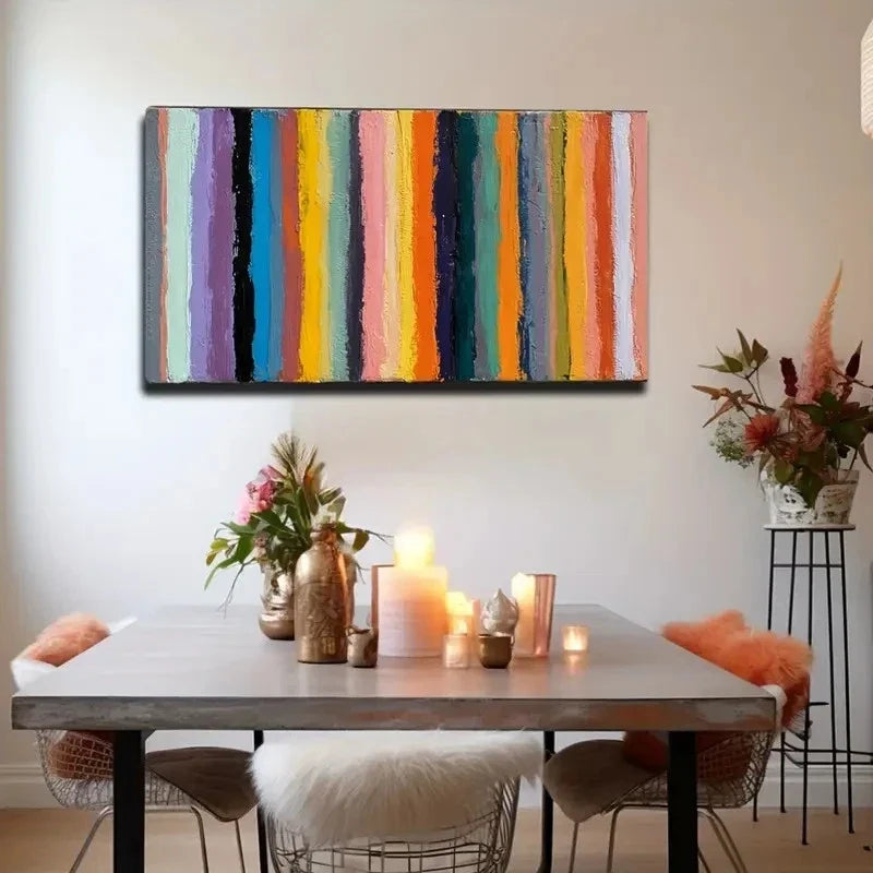 Colorful Stripes Arranged Wall Art Canvas Office Home Room Framed 120x60cm