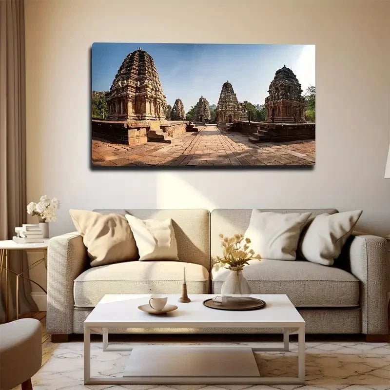 Southeast Asian Architecture Wall Art Canvas Office Home Room Framed 80x45cm