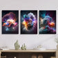 3pcs Abstract Colorful Clouds Explosion Effect Metal Print Ready to Hang Art
