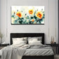 Yellow Flower Décor Vibrant Wall Art Canvas Office Home Room Framed 120x60cm