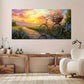 Bicycle with Flowers Path wall canvas office home room framed 120x60cm