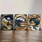 3pcs Kintsugi Japan Golden, Japanese Metal Print Ready to Hang Art