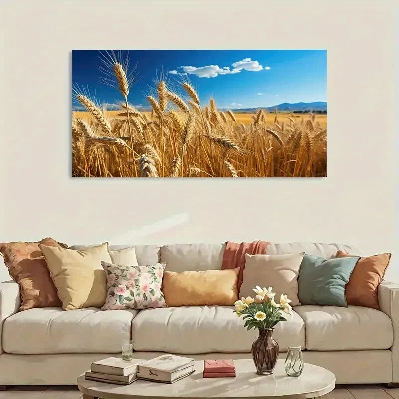 Modern Abstract Wheat wall canvas office home room framed 120x60cm