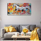 A White Horse Running Brightly Wall Art Canvas Office Home Room Framed 120x60cm
