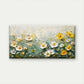 Yellow White Flower Field Wall Art Canvas Office Home Room Framed 80x45cm