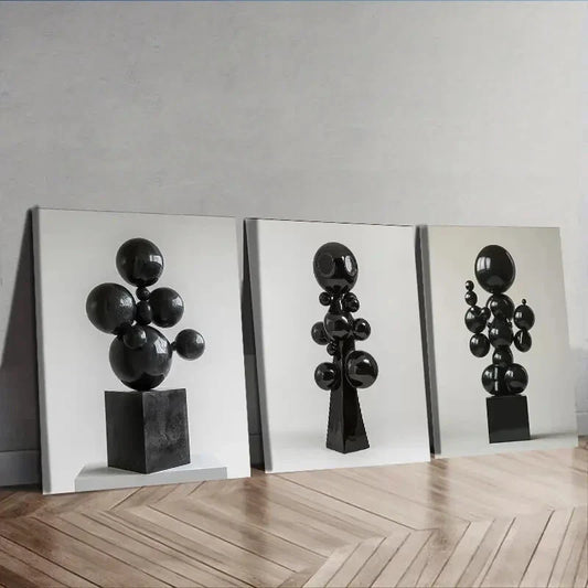 3pcs Many floating spheres  Wall Art Set Canvas Framed 40x60cm - High Quality Print 100% Australian Made Wall Canvas Ready to Hang
