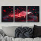 3pcs Red Grimoire Red Darkness Black Perfect Wall Art Set Canvas Framed 40x60cm - High Quality Print 100% Australian Made Wall Canvas Ready to Hang
