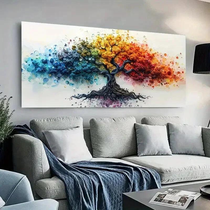 Abstract Tree of Life wall canvas office home room framed 120x60cm