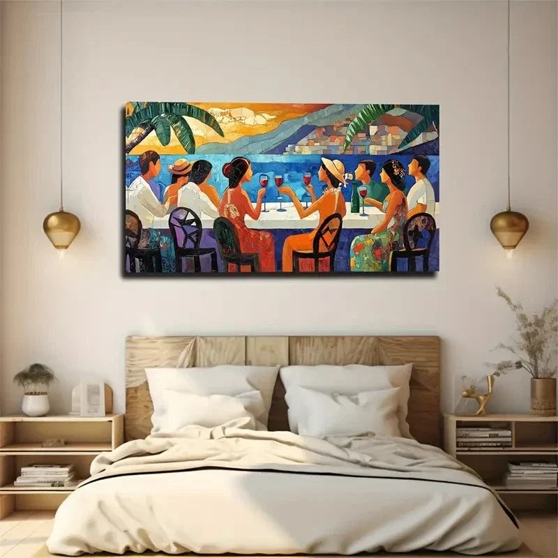 Wearing Brightly Colored Figure Wall Art Canvas Office Home Room Framed 120x60cm