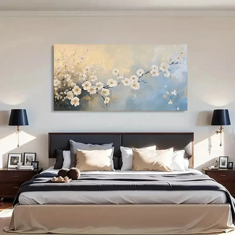 Abstract Floral Soft Palette Wall Art Canvas Office Home Room Framed 120x60cm