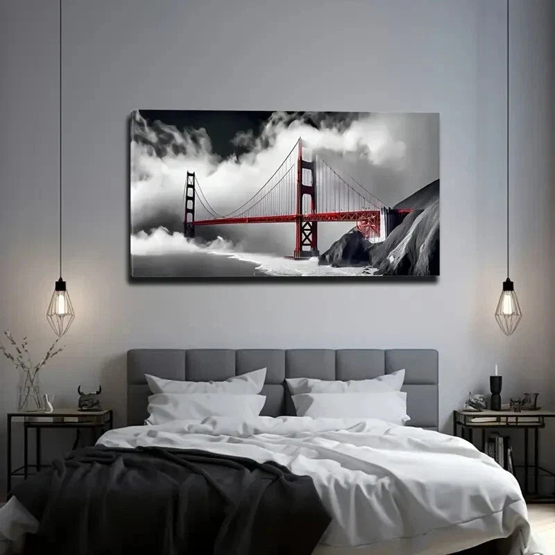 The Bridge Clouds Sky Homestay Wall Art Canvas Office Home Room Framed 120x60cm