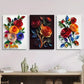 3pcs Colorful Rose &amp; Leaf Designs, Metal Print Ready to Hang Art