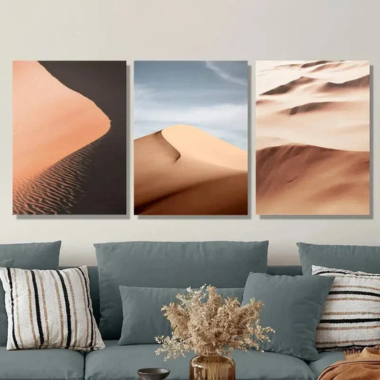 3pcs  Namibia sand dunes, desert landscape Metal Print Ready to Hang Art