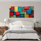 Colorful Wooden Blocks Abstract Wall Art Canvas Office Home Room Framed 120x60cm