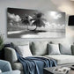 Black & White Beach Island wall canvas office home room framed 120x60cm