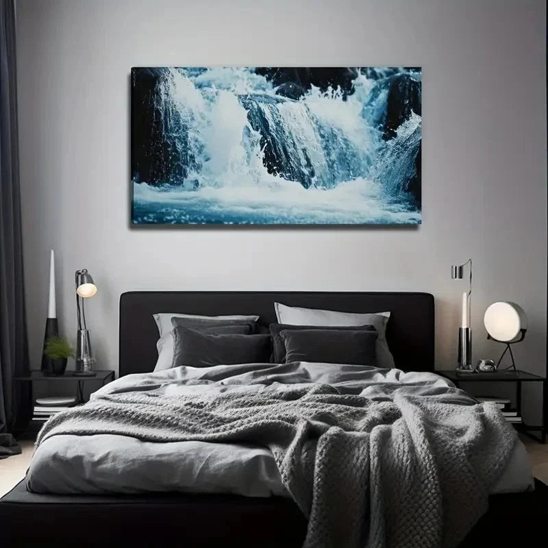 Power Of Water Suitable Wall Art Canvas Office Home Room Framed 80x45cm