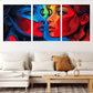 3pcs Vibrant Dual-Tone Female Portrait Wall Art Set Canvas Framed 40x60cm - High Quality Print 100% Australian Made Wall Canvas Ready to Hang