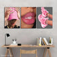 3pcs Featuring Black Woman Art Perfume Illustrate Metal Print Ready to Hang Art