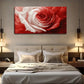 Red & White Gradient Rose Petal Wall Art Canvas Office Home Room Framed 120x60cm