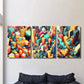 3pcs ,City top view abstract art, mosaic art Metal Print Ready to Hang Art