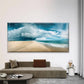 Sea, Sandy & Dramatic Ocean Wall Art Canvas Office Home Room Framed 120x60cm