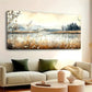 Vintage Autumn Rustic Lake wall canvas office home room framed 120x60cm
