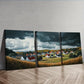 3pcs Rustic Village Red Roofs  Wall Art Set Canvas Framed 40x60cm - High Quality Print 100% Australian Made Wall Canvas Ready to Hang