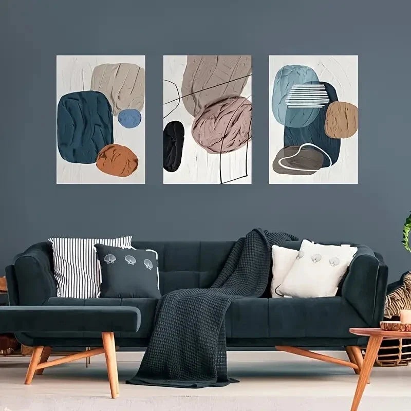 3pcs  s Boho Minimalist Abstract   Metal Print Ready to Hang Art