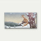 Classic Fox in Snowy Forest Wall Art Canvas Office Home Room Framed 80x45cm
