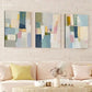 3pcs Geometric Design Decor Brush Strokes Wall Art Set Canvas Framed 40x60cm - High Quality Print 100% Australian Made Wall Canvas Ready to Hang