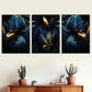 3pcs  Featuring a Dark Gothic Floral Design Wall Art Set Canvas Framed 40x60cm - High Quality Print 100% Australian Made Wall Canvas Ready to Hang