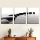 3pcs Simple Modern Black and White Stones Water  Wall Art Set Canvas Framed 40x60cm - High Quality Print 100% Australian Made Wall Canvas Ready to Hang