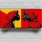 3pcs Charming Black Cat Trio Metal Print Ready to Hang Art