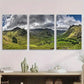 3pcs Majestic Mountain Landscape Serene Green Metal Print Ready to Hang Art