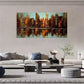 Retro Skyscraper Cityscape Wall Art Canvas Office Home Room Framed 80x45cm