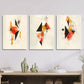 3pcs Retro abstract geometric shapes  Metal Print Ready to Hang Art
