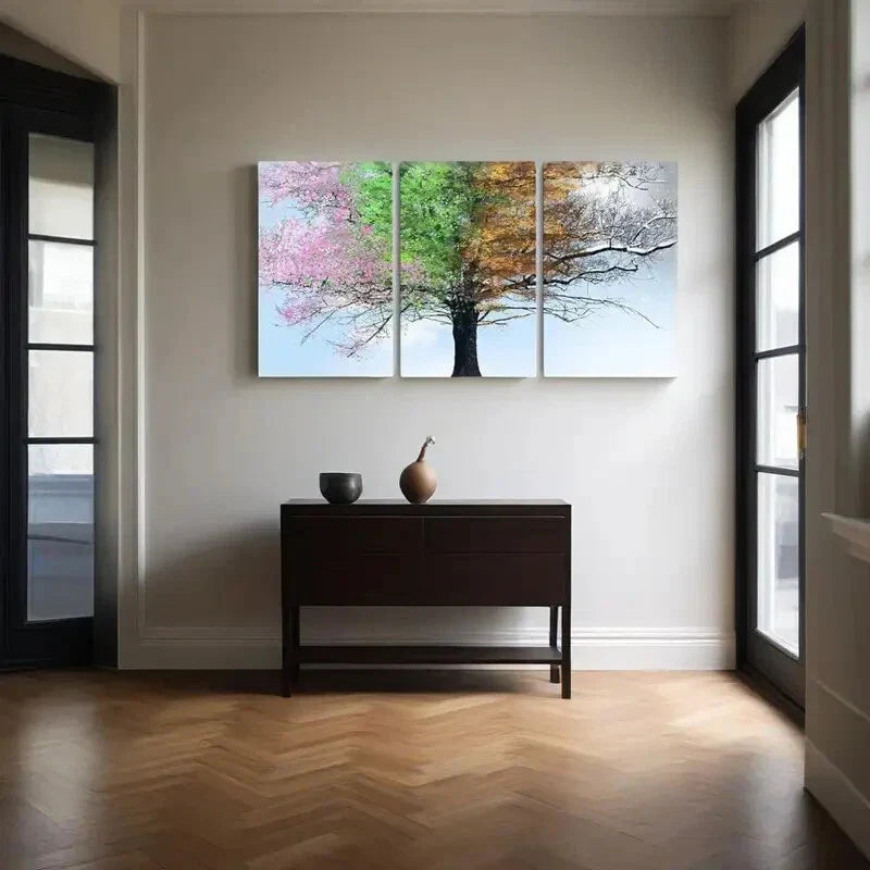 3pcs Colorful Tree Picture  Metal Print Ready to Hang Art