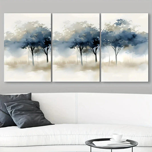 3pcs Wate Edge Abstract Painting Metal Print Ready to Hang Art