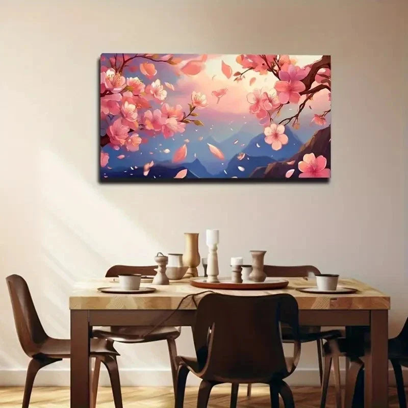 Romantic Wealthy Plum Blossom Wall Art Canvas Office Home Room Framed 80x45cm