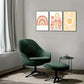 3pcs Rainbow Sun and Flowers Design Posters Metal Print Ready to Hang Art