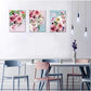 3pcs Pink White Flowers Picture Metal Print Ready to Hang Art