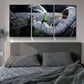 3pcs Astronaut Beer on Moon Metal Print Ready to Hang Art