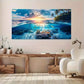 Coral Reef Sunset Sea Tree wall canvas office home room framed 120x60cm