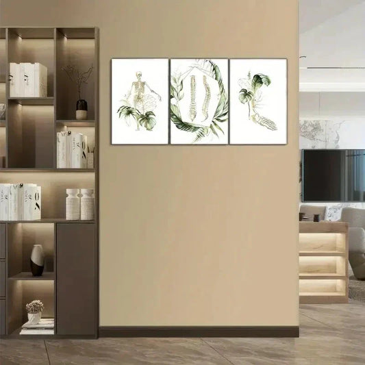 3pcs Chiropractic Mural Chiropractic Clinic Metal Print Ready to Hang Art