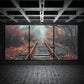 3pcs old and abandoned railway tracks Metal Print Ready to Hang Art