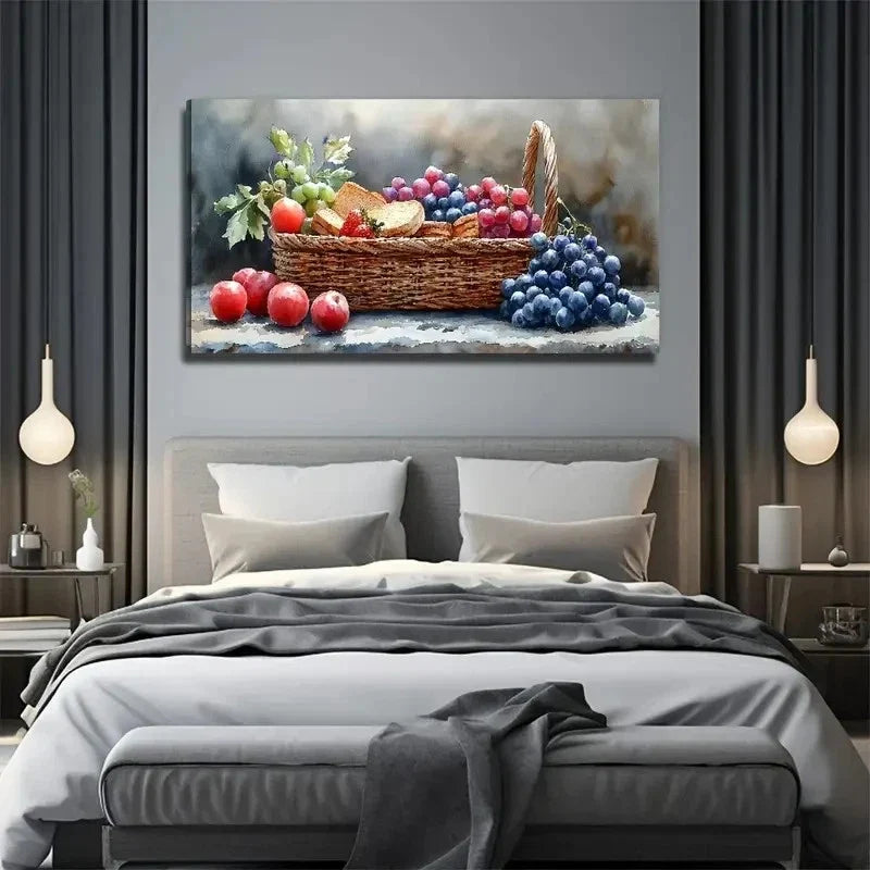 Fresh Fruit Bread Perfect Wall Art Canvas Office Home Room Framed 80x45cm