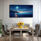 Lighthouse By The River Moonlit Wall Art Canvas Office Home Room Framed 120x60cm