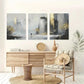 3pcs Black Abstract with Gold Accents Metal Print Ready to Hang Art